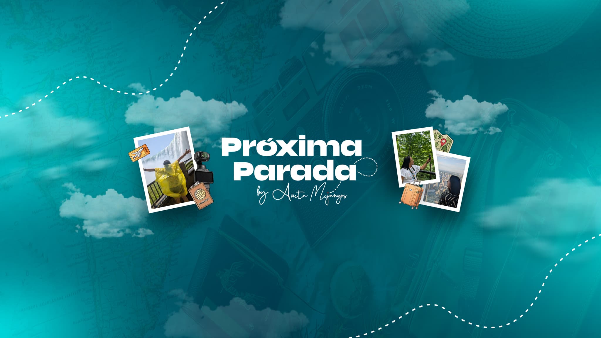 Próxima Parada por Anita Mijangos, con fotografías y elementos de viaje